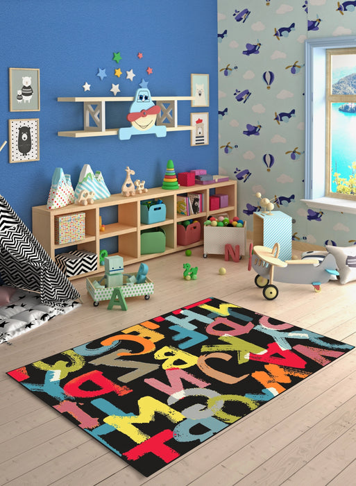 Covor pentru copii modern multicolor, potrivit pentru camera copiilor si amenajari creative