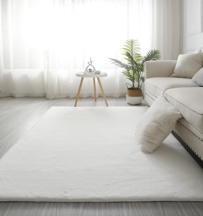 covor pufos alb blanita iepure pentru living si dormitor covor moale modern elegant