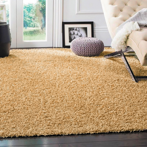 Covor pufos bej pentru living, covor shaggy modern moale si gros pentru living sau dormitor