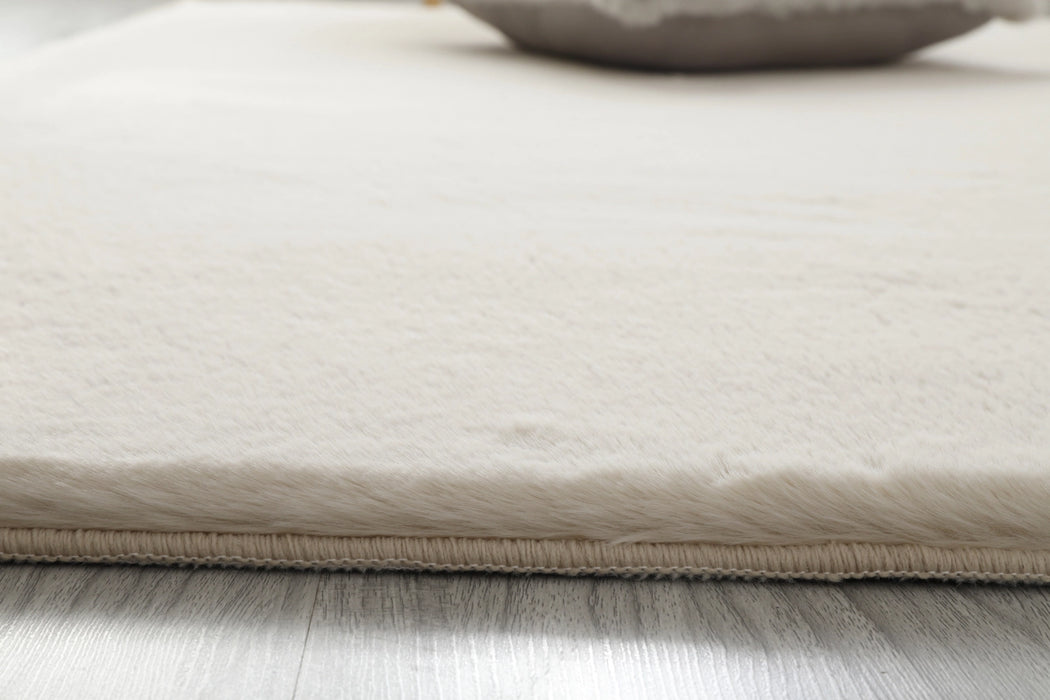 covor pufos crem flexibil blanita iepure covor moale si rezistent pentru living