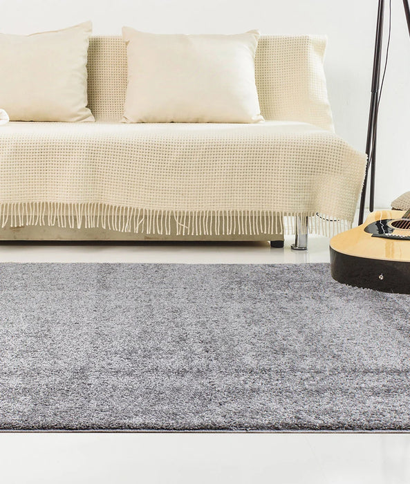 Covor pufos gri pentru living, covor shaggy modern moale si gros pentru living sau dormitor