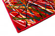 Covor rosu abstract cu finisaj modern, detalii elegante si material rezistent pentru utilizare zilnica