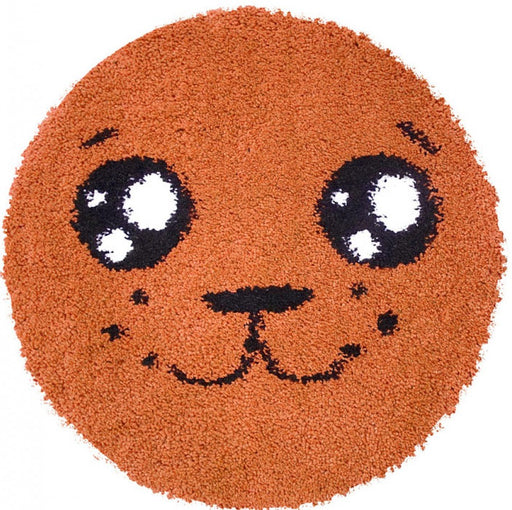 Covor rotund pentru copii model foca portocaliu, covor pufos pentru camera copilului