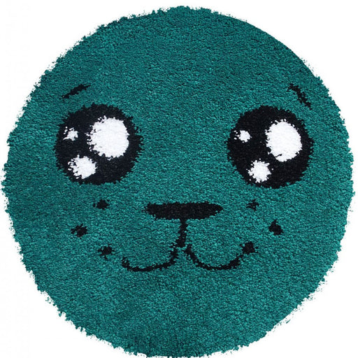 Covor rotund copii model foca verde, covor pufos pentru camera copilului
