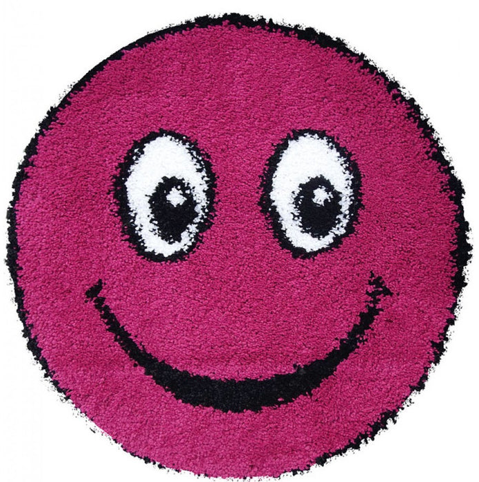 covor rotund copii roz smile covor pufos pentru camera copilului moale si confortabil