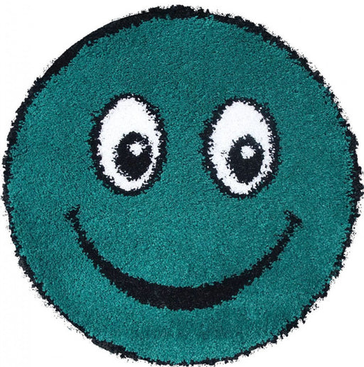 covor rotund copii verde smile covor pufos pentru camera copilului design vesel