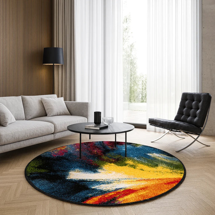 Model Kolibri 11017, Covor Rotund, Multicolor