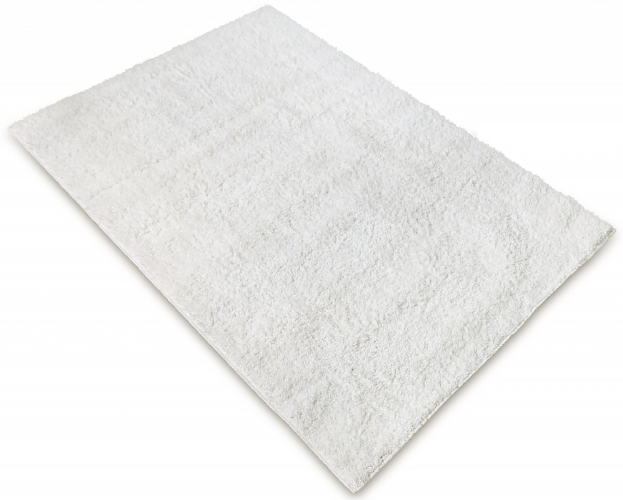 Covor shaggy alb pufos pentru living, covor modern moale ideal pentru decor elegant