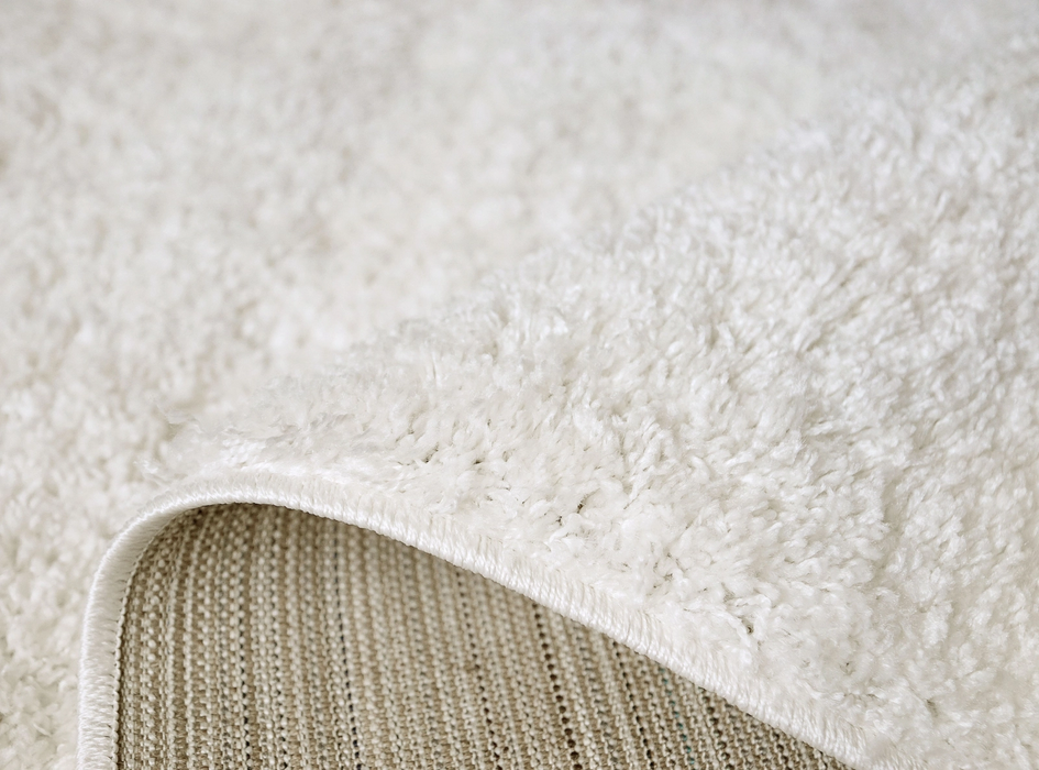 Covor shaggy pufos alb pentru living, covor modern gros si moale pentru interior