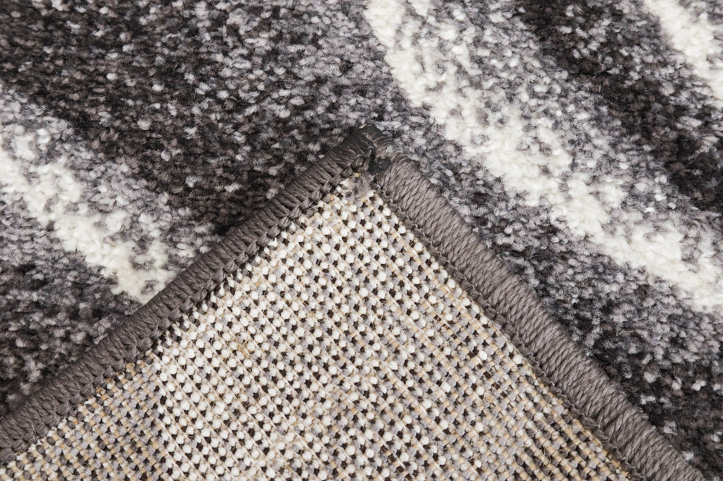 Spate covor gri cu baza antiderapanta si stabilitate sporita pe podea