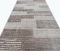 Covor traversa geometrica bej cu design modern pentru interior contemporan