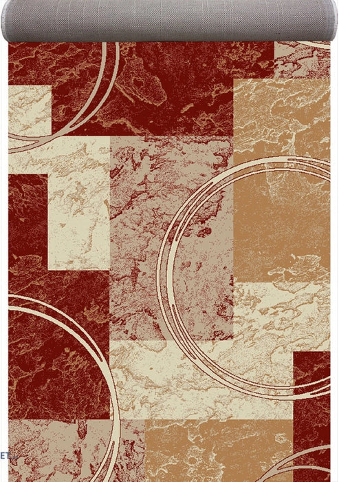 Covor traversa grena crem model geometric abstract design modern potrivit pentru casa si apartament