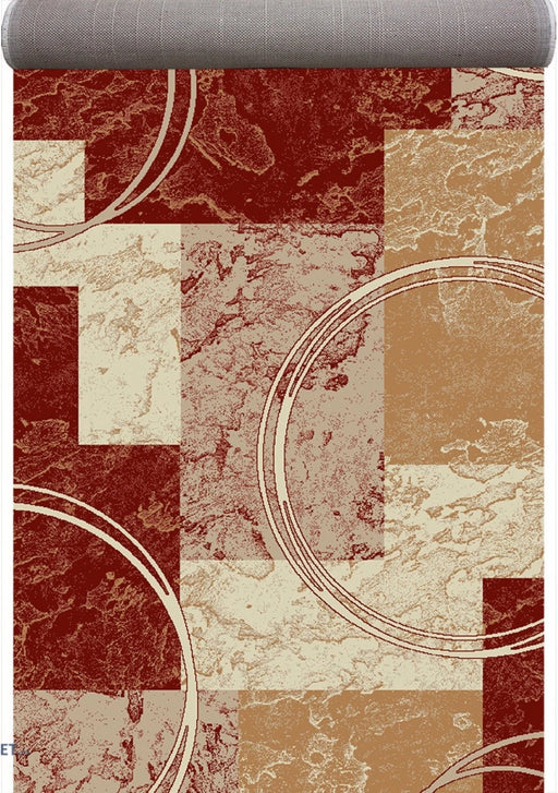 Covor traversa grena crem model geometric abstract design modern potrivit pentru casa si apartament