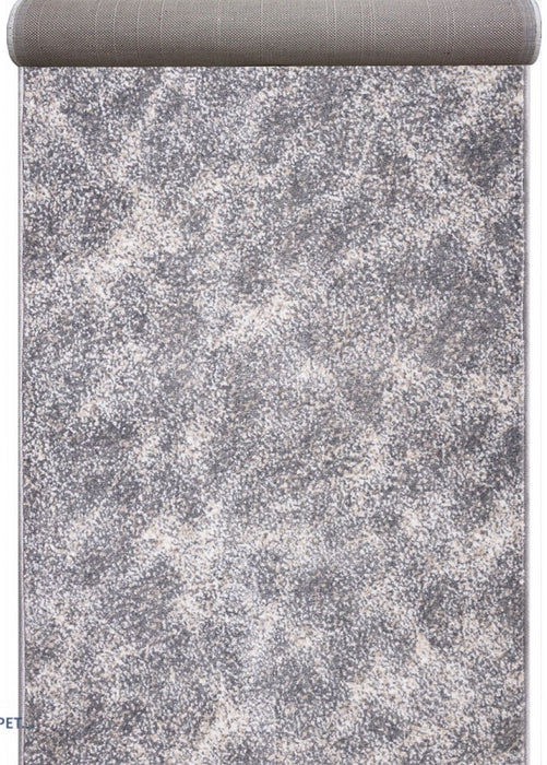 Covor traversa gri modern pentru hol sau living, design contemporan si textura placuta