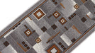Covor traversa pentru hol gri modern, model geometric elegant, ideal pentru trafic intens