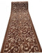 Covor traversa pentru hol maro, design clasic floral, elegant si durabil