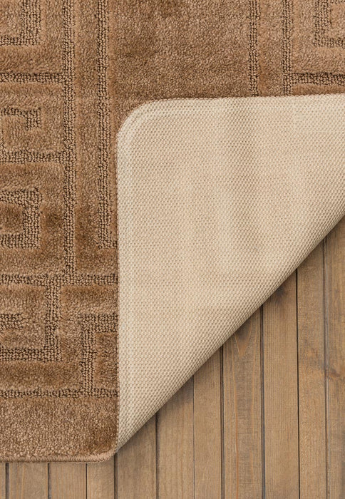 detaliu covor baie maro deschis textura moale covoras baie modern pentru baie