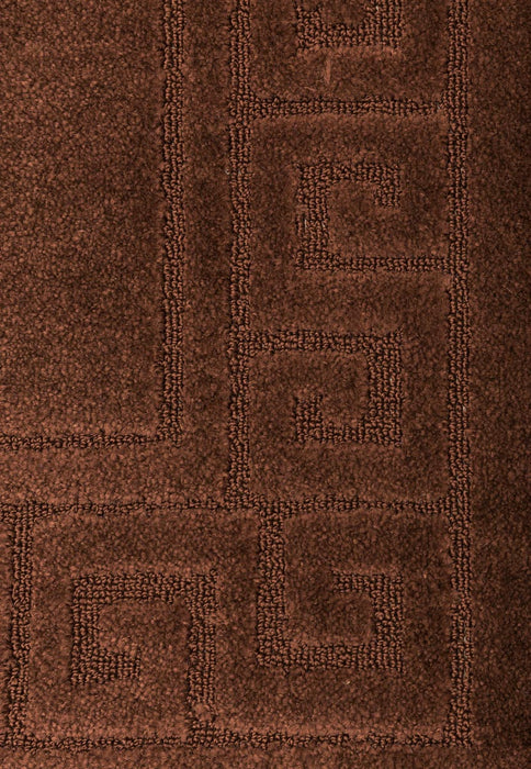 detaliu covor baie maro model geometric covoras baie modern pentru baie