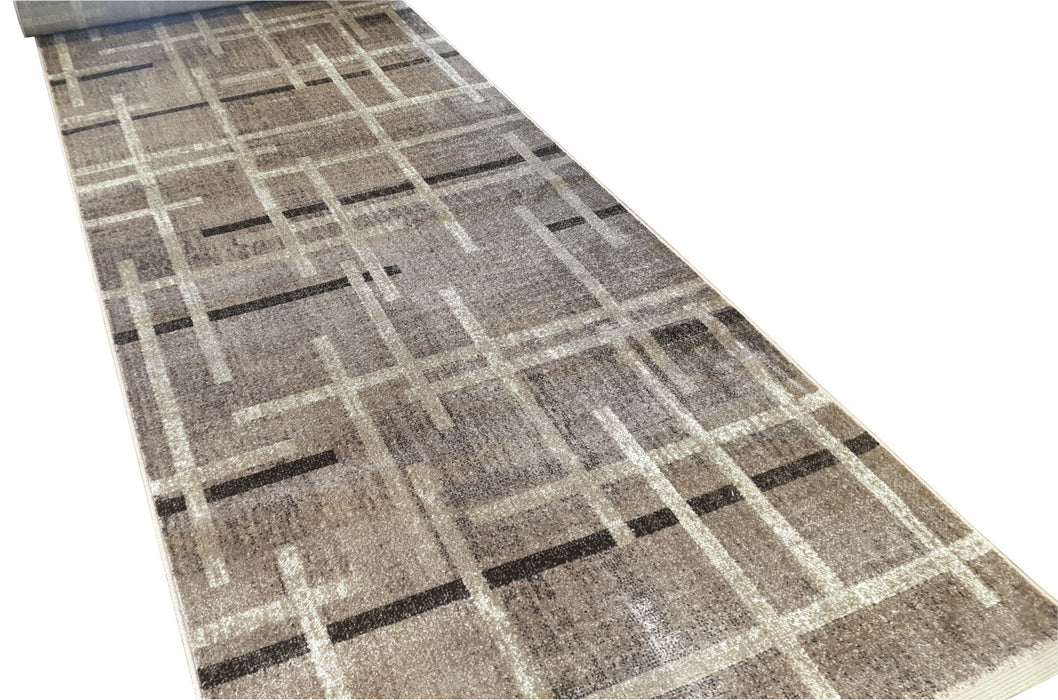 Detaliu covor bej maro cu textura structurata si fir dens