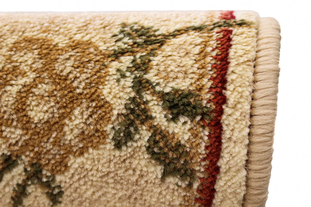 detaliu floral covor modern crem bej