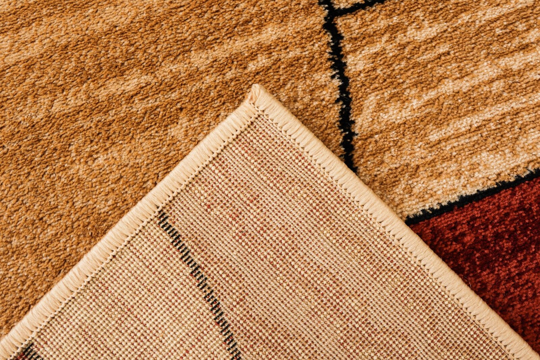 Detaliu margine covor modern geometric bej grena