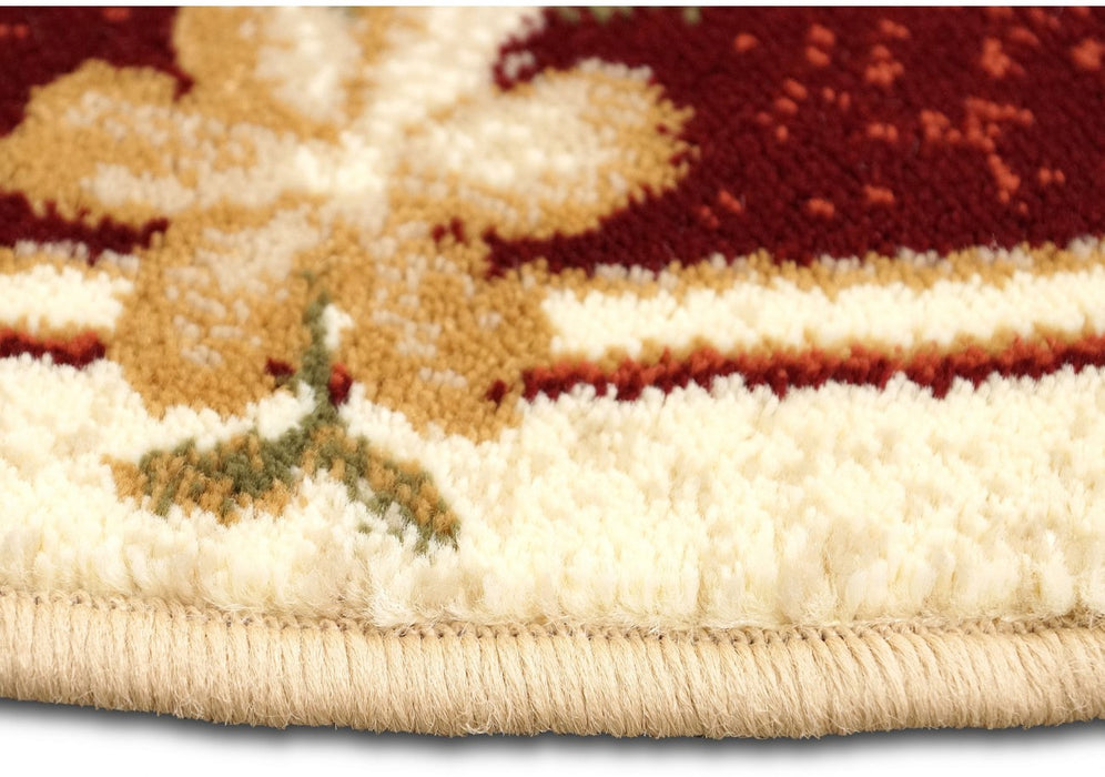 detaliu margine covor modern oval crem cu grena