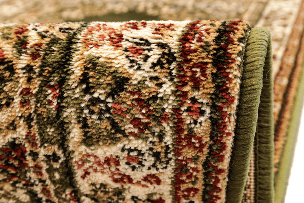 Detaliu material covor clasic verde