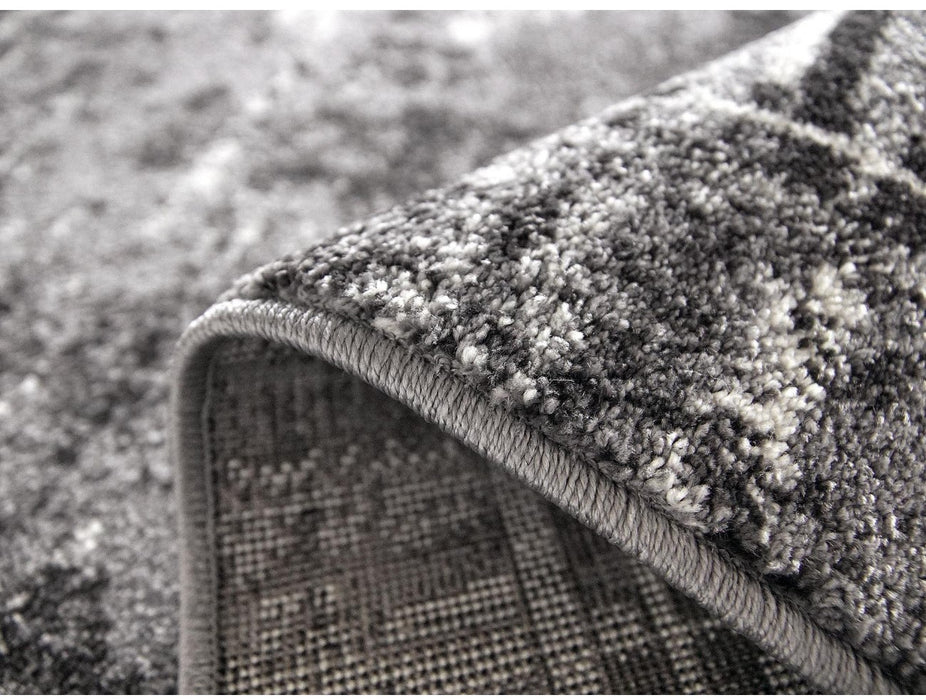 Detaliu material și grosime covor modern gri închis