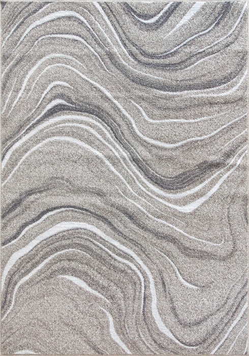 detaliu model ondulat pe covor modern gri bej