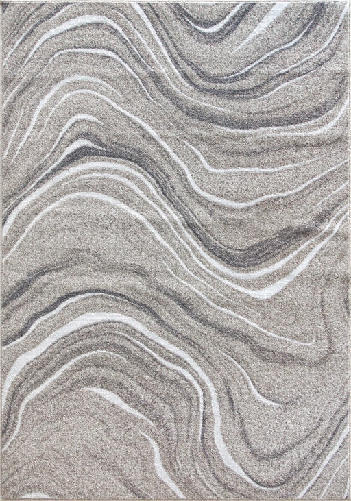 detaliu model ondulat pe covor modern gri bej