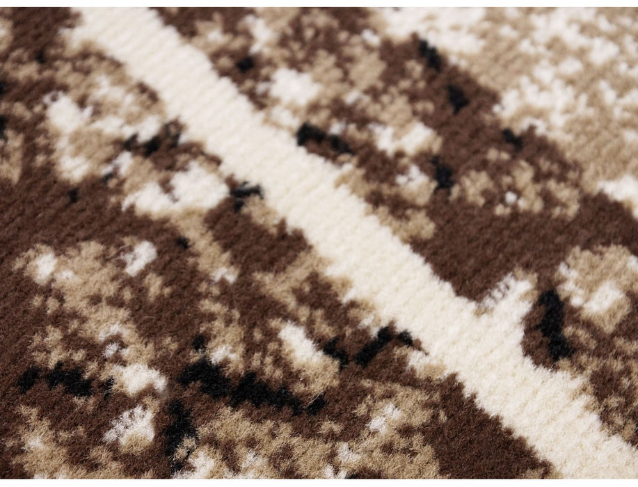 detaliu textura si fir covor modern maro bej