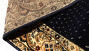 Detaliu margine festonata traversa bleumarin clasica cu model traditional