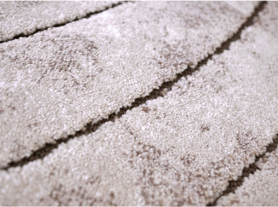 Detaliu textura traversa crem maro moderna cu fir dens si finisaj atent