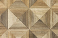 Linoleum bej maro cu model triunghiuri, design modern si atractiv pentru pardoseala