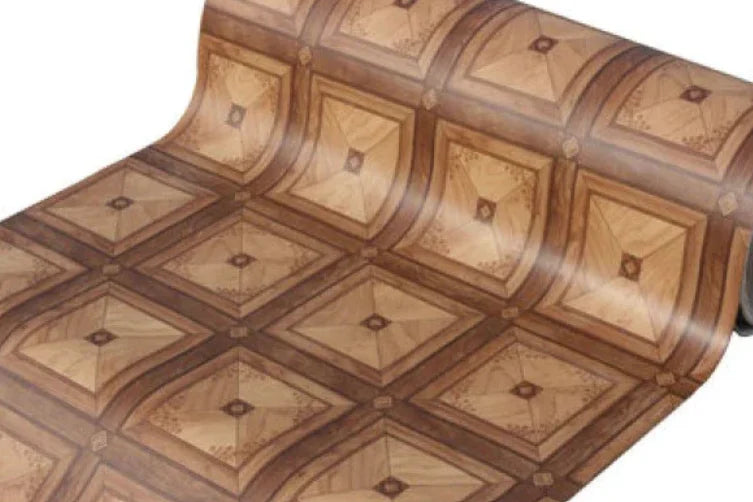 Linoleum PVC maro model clasic pentru pardoseala rezistenta si usor de intretinut
