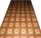 Detaliu linoleum PVC maro cu textura lemn si model clasic elegant