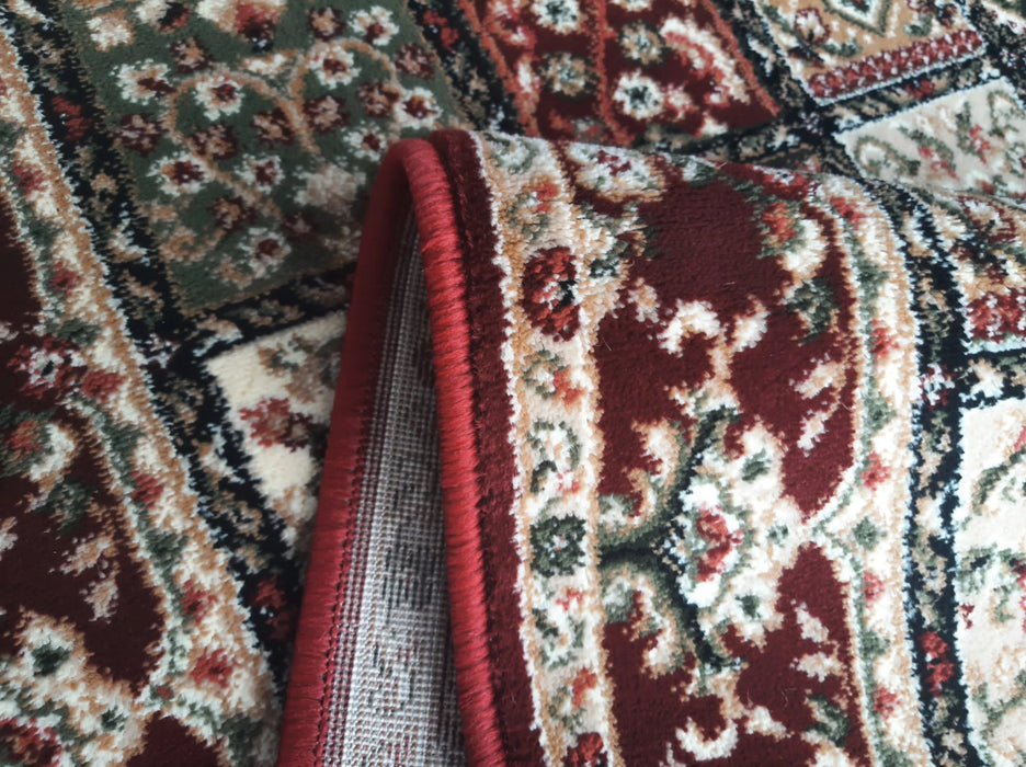 Margine festonata traversa covor grena finisaj rezistent la destramare potrivit pentru utilizare zilnica