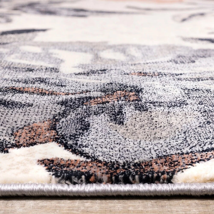 Margine si finisaj covor modern floral, cusaturi curate si material de calitate