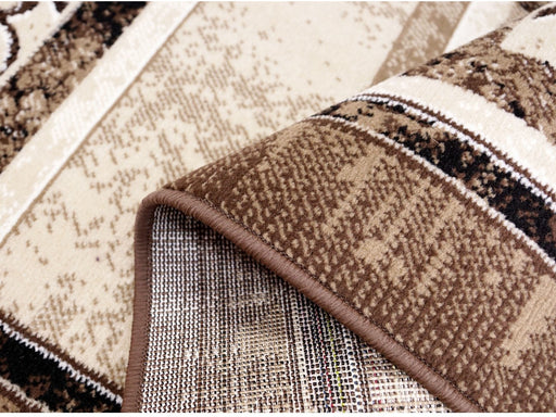 Margine traversa maro bej festonata cu suport rezistent pentru parchet