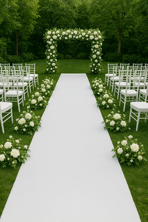 mocheta alba pentru evenimente tip covor alb ideala pentru nunta si ceremonie eleganta
