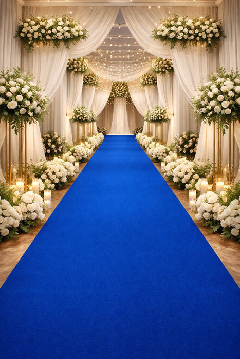 mocheta albastra pentru evenimente tip covor albastru ideala pentru nunta si decor elegant