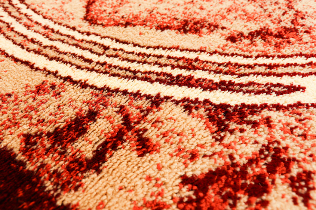 Model geometric abstract covor grena crem design modern pentru living hol si bucatarie