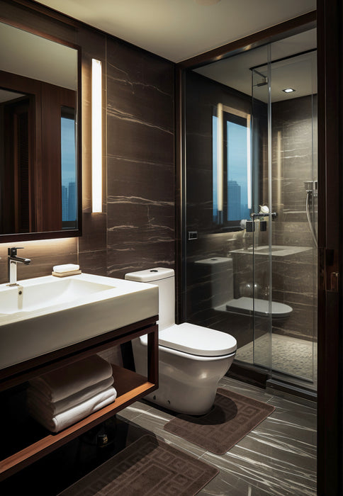 set covor baie antiderapant ciocolata 2 piese covor wc si covor pentru baie moderna