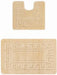 set covorase baie antiderapante bej 2 piese covor wc si covor baie moale pentru baie moderna