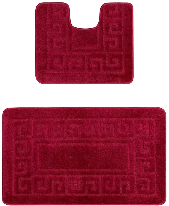 set covorase baie antiderapante visiniu 2 piese covor wc si covor baie moale pentru baie moderna