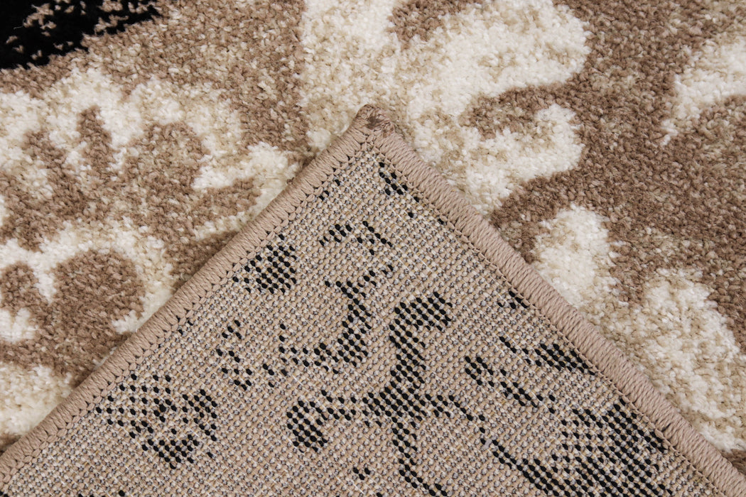 Spate covor crem maro din polipropilena rezistent pentru living