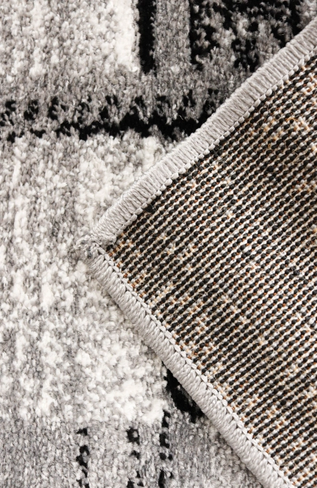 Spate covor gri din polipropilena rezistent pentru living si dormitor