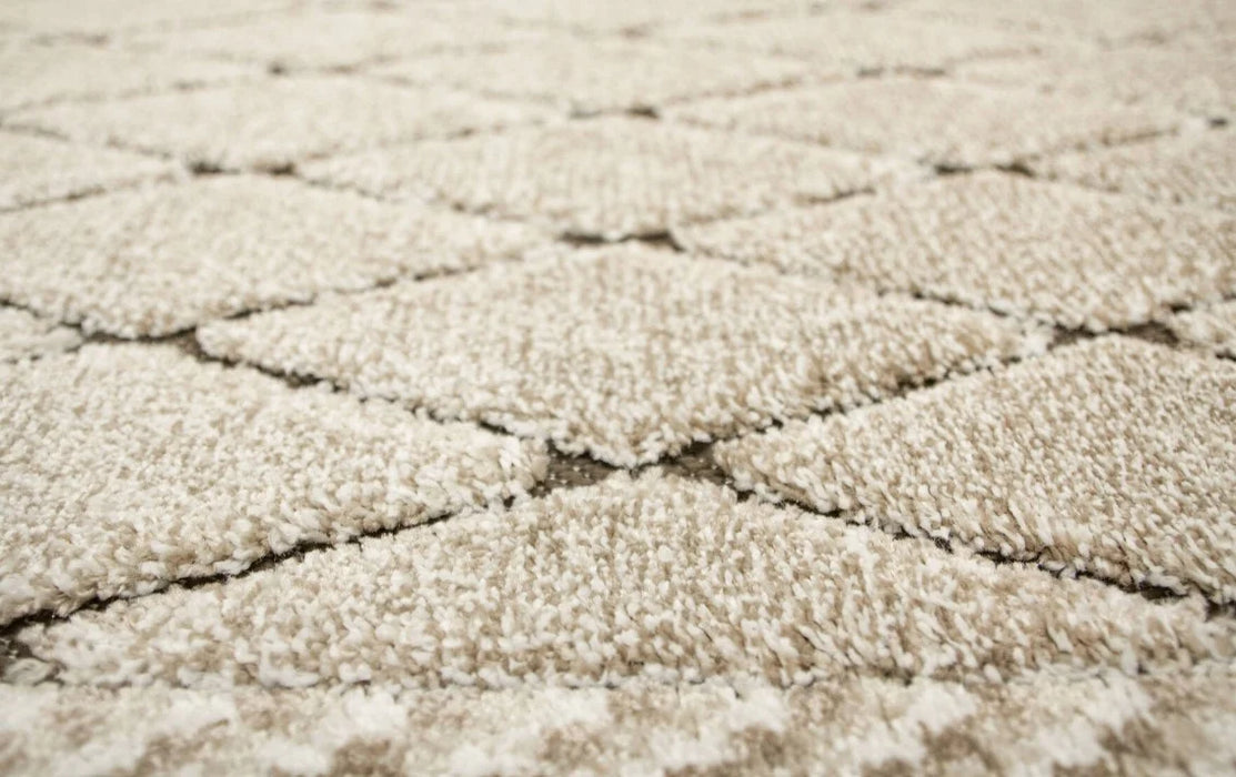 Textura covor crem maro geometric pentru hol si living modern