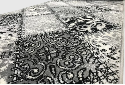 Textura covor gri negru modern fir scurt rezistent pentru trafic