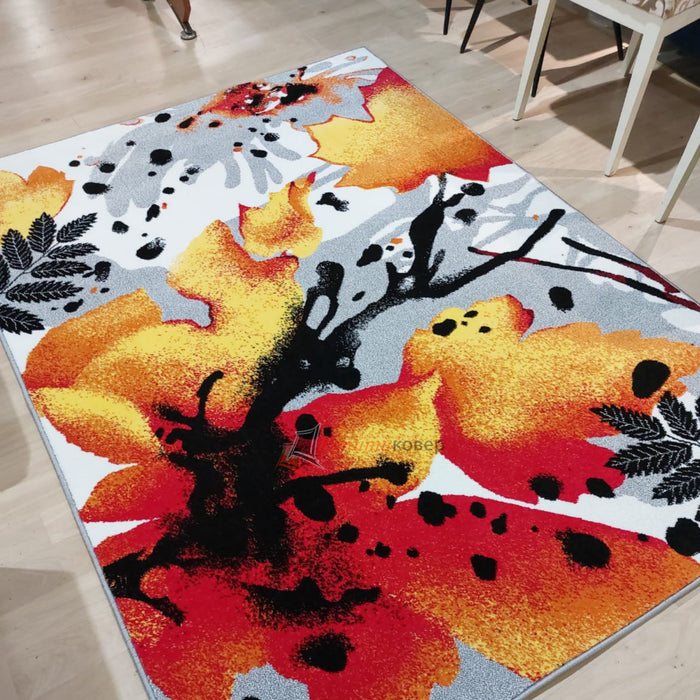 Textură covor living modern cu model floral și culori elegante pentru casă